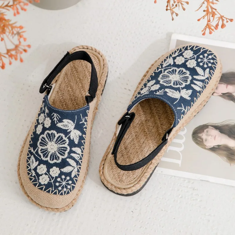 Ethnic Chic Fashion - Sapatos Femininos Estilo China-Chic, Monocromáticos com