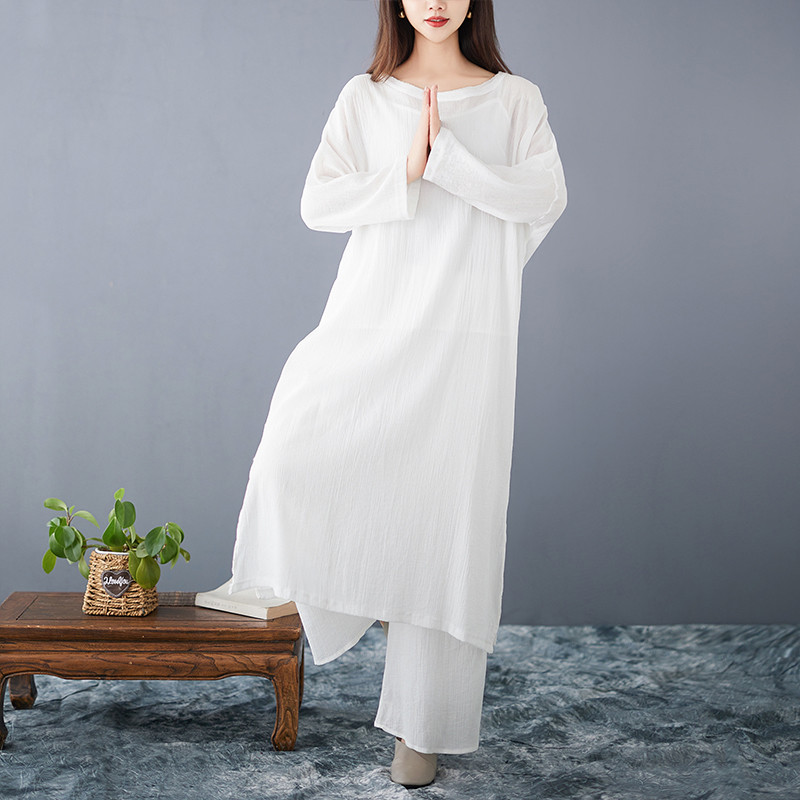 Ethnic Fashion Dress - Vestido Solto de Algodão e Linho