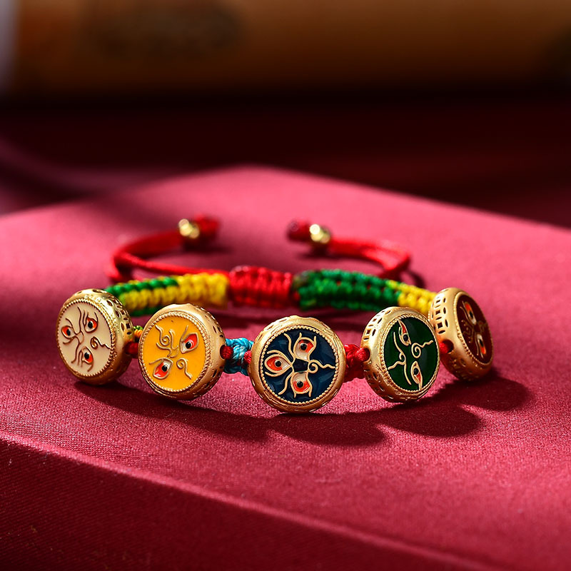 Ethnic Fashion Way - Tibetano Mão Tecido Pulseira, Gradiente Mão