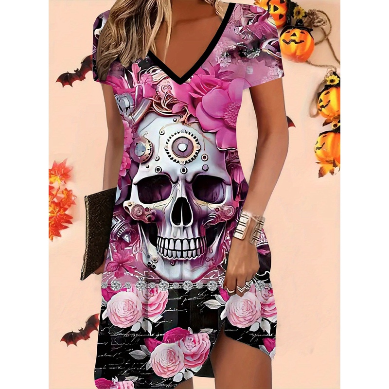 Y2K Ethnic Fashion - Estampa direcional de Halloween com padrão