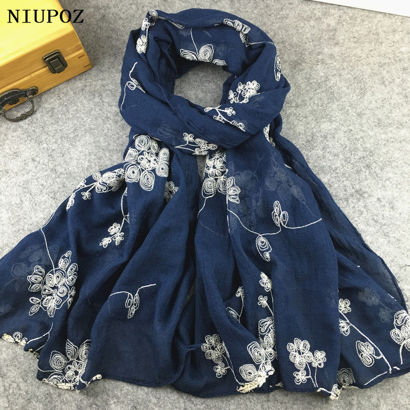 Winter Ethnic Fashion For Women - Lenço Longo Bordado Étnico para Mulheres,
