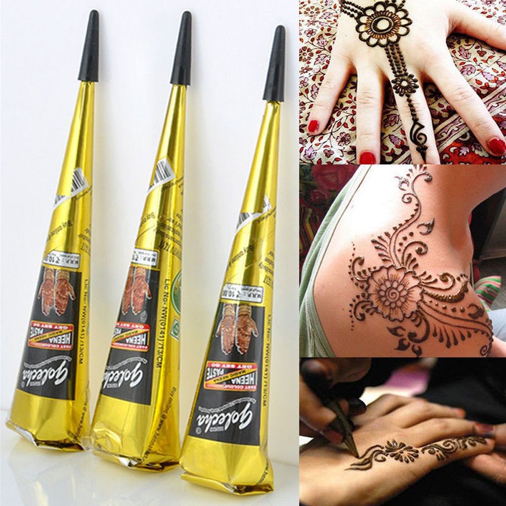 Ethnic Fashion India - Natural temporária flash tatuagem colar preto