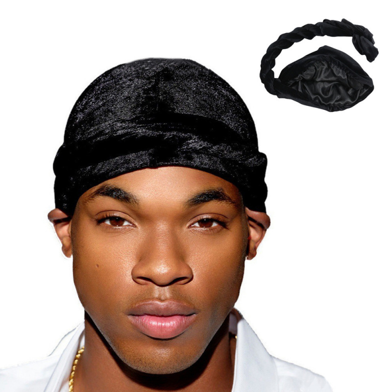 Ethnic Fashion Designer - Lenço de cabeça de veludo masculino