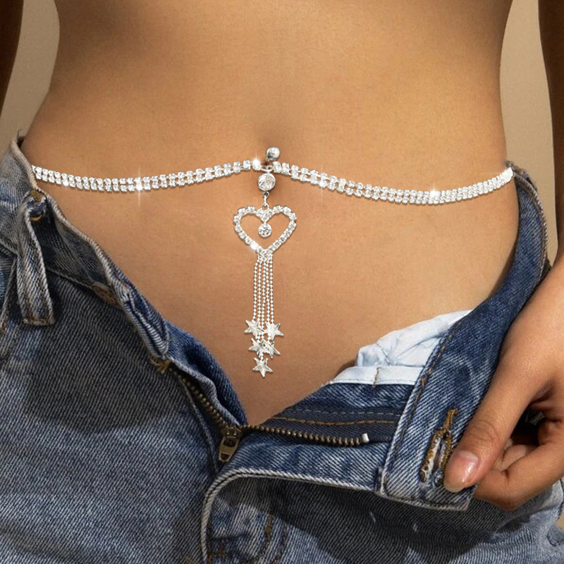 Ethnic Fashion Jewellery - Glaming boho coração balançar strass piercing