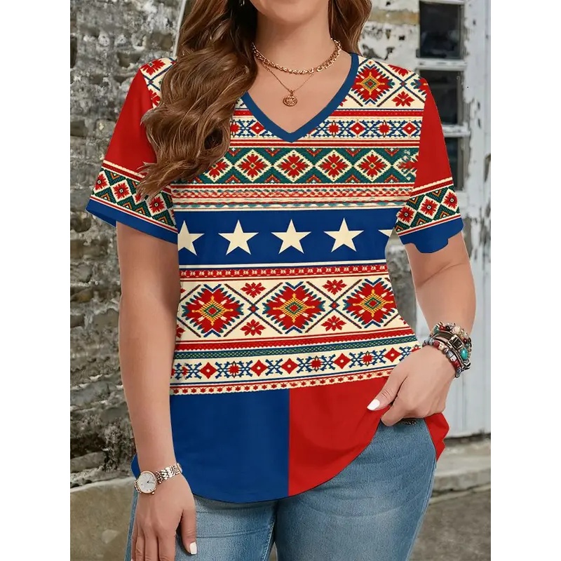 Y2K Ethnic Fashion - Camisetas estilo étnico com estampa 3D
