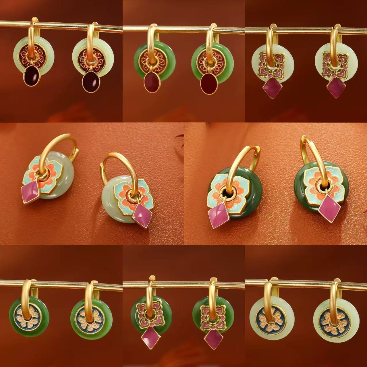 Ethnic Fashion Way - S925 novos brincos de estilo chinês