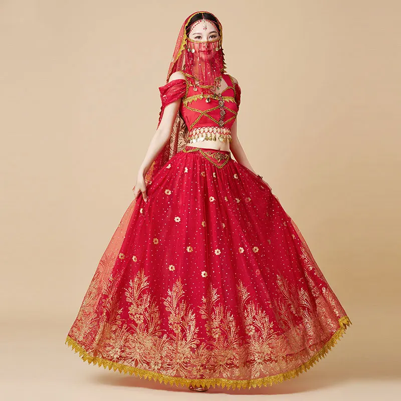 Ethnic Fashion India - Feminino festival halloween cosplay dança do