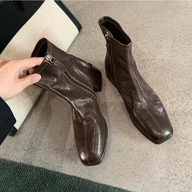 Ethnic Fashion Designer - Outono design salto tornozelo bota moda