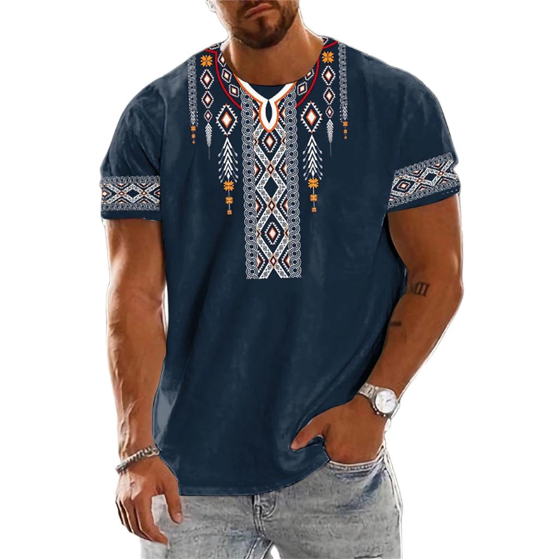 Men'S Ethnic Fashion Trends - Tendência 2025 vintage étnico gráfico t