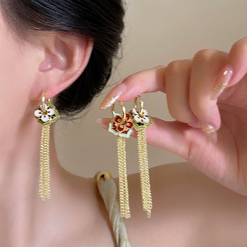 Ethnic Fashion Way - Brincos étnicos chineses coloridos esmaltados, múltiplas