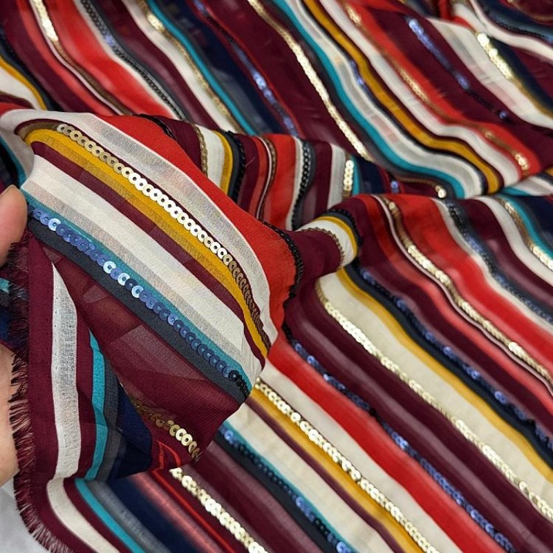 Tecido de lantejoulas bordado  - Ethnic Fashion Designer avaliação e preço