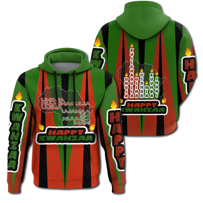 African Kwanzaa Hoodies 3D Pri - Men'S Ethnic Fashion Trends avaliação e preço