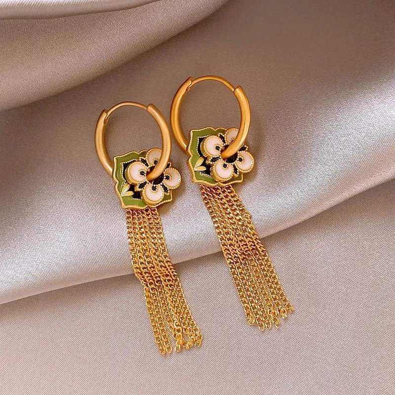 Flor Dourada Borla Brincos par - Ethnic Fashion Way avaliação e preço