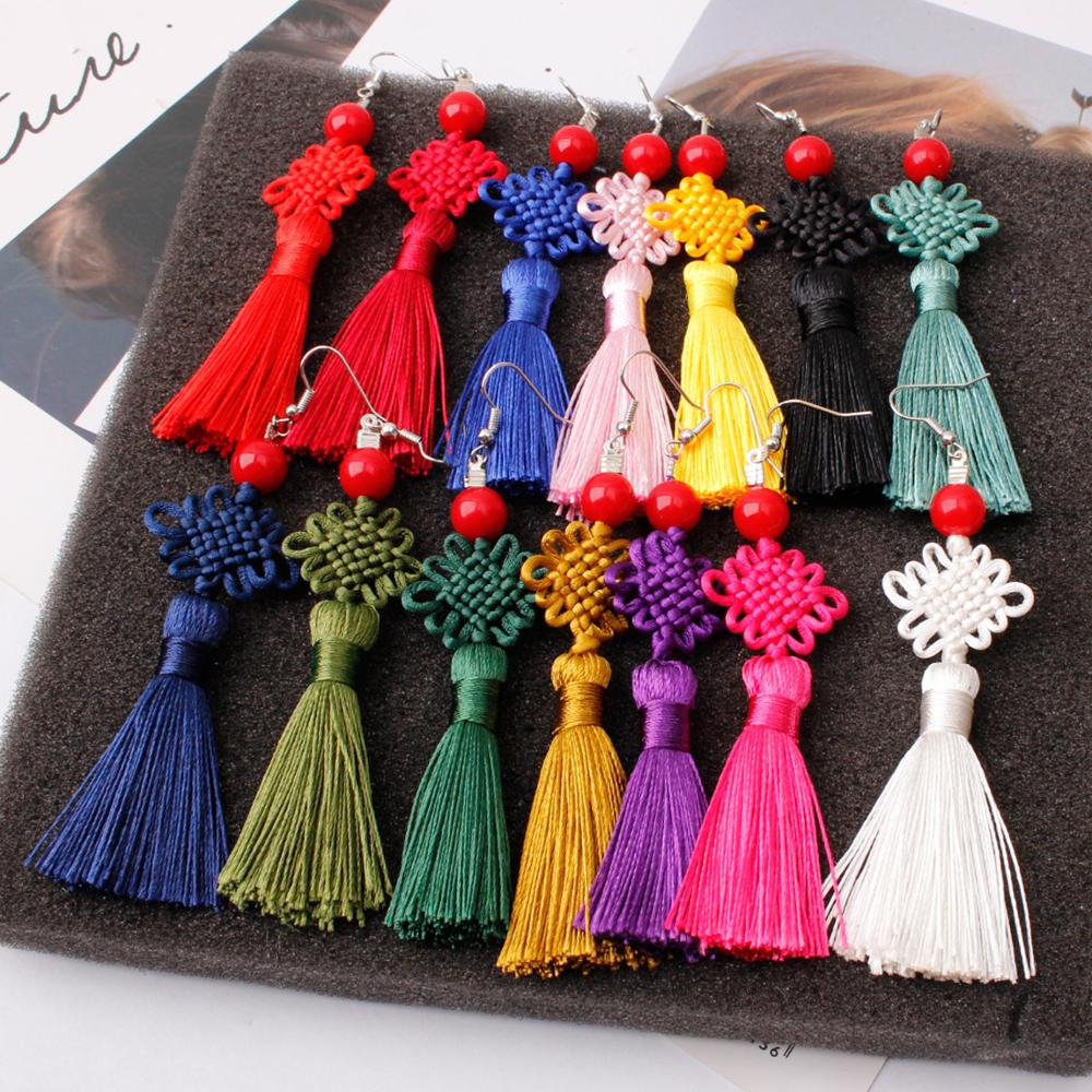 Brincos de Nó Chinês Trançado  - Y2K Ethnic Fashion avaliação e preço