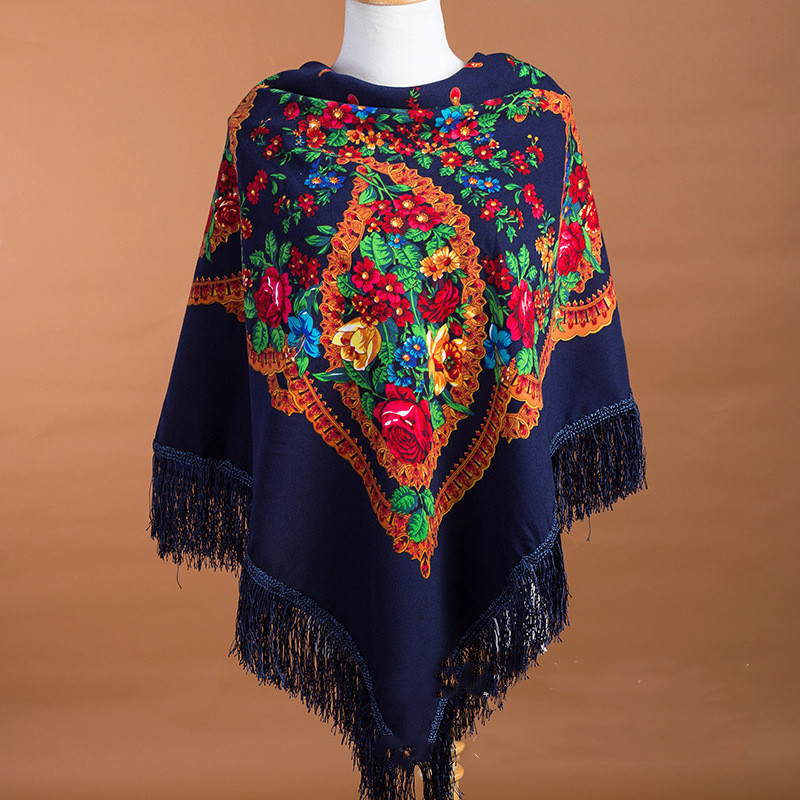 135*135cm lenço russo estilo é - Winter Ethnic Fashion For Women avaliação e preço