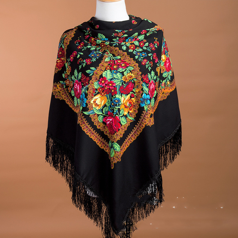 135*135cm lenço russo estilo é - Winter Ethnic Fashion For Women avaliação e preço