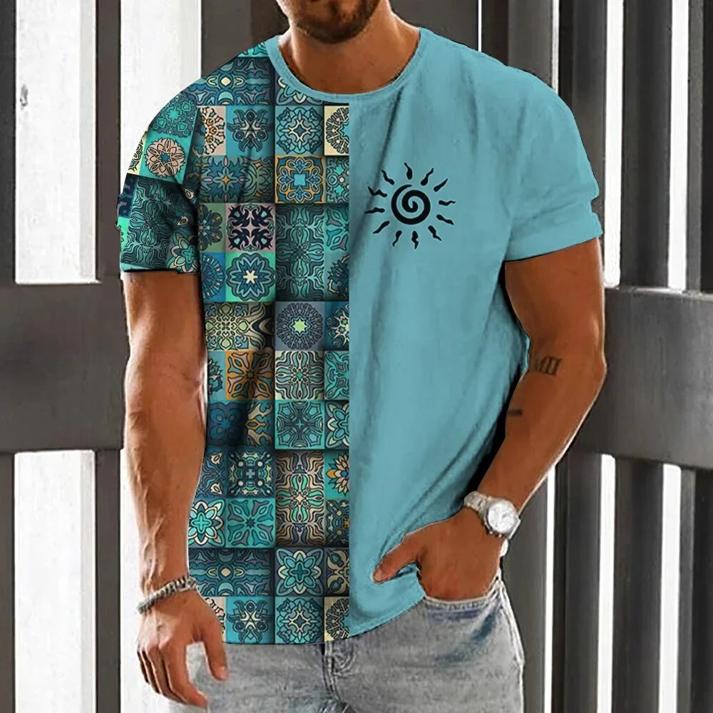 Camiseta masculina estilo étni - Men'S Ethnic Fashion Trends avaliação e preço