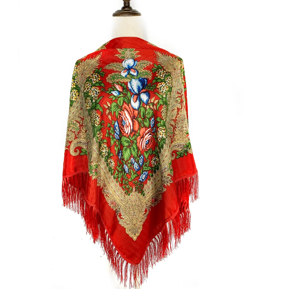 Lenço quadrado com estampa flo - Winter Ethnic Fashion For Women avaliação e preço